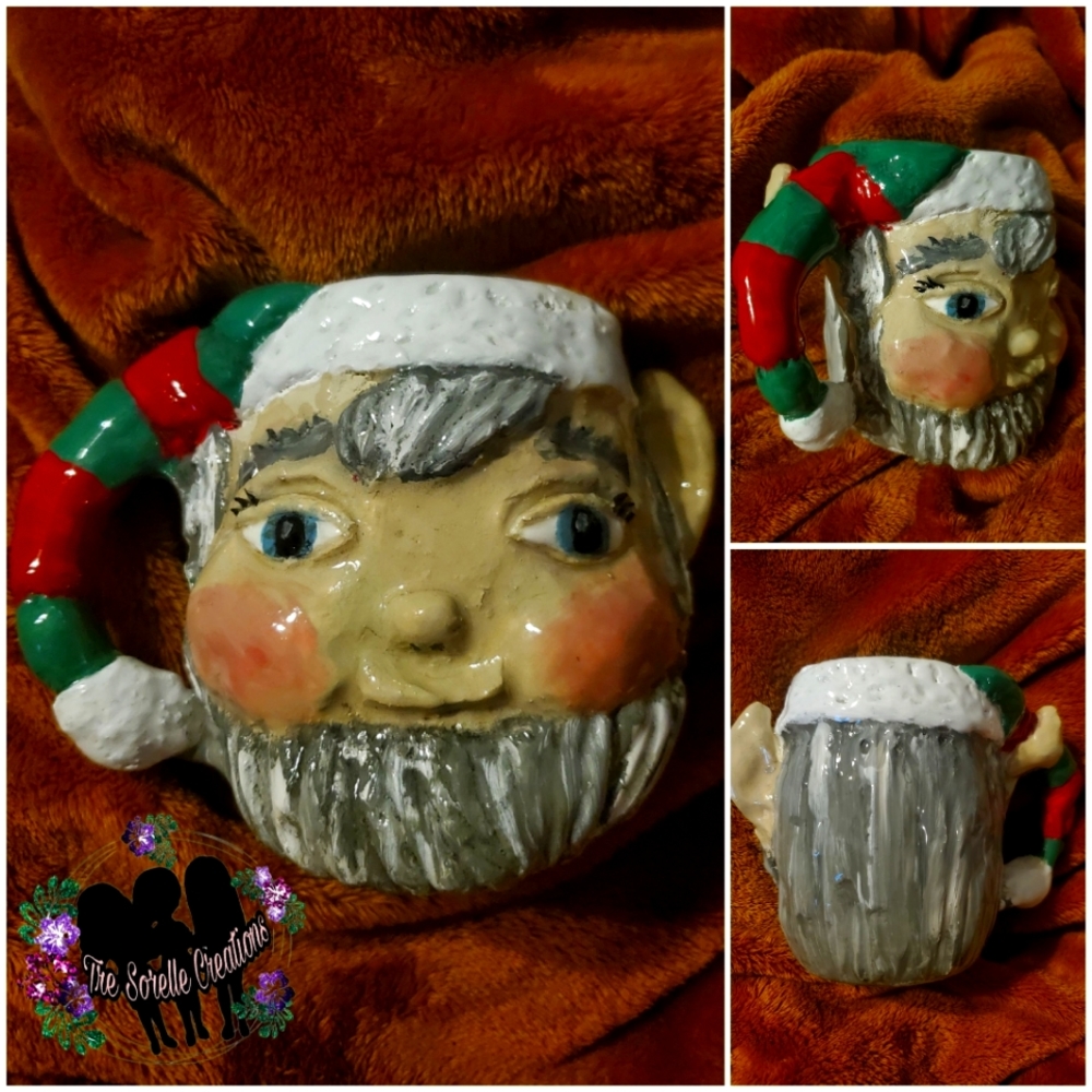 Hand sculpted elf mug